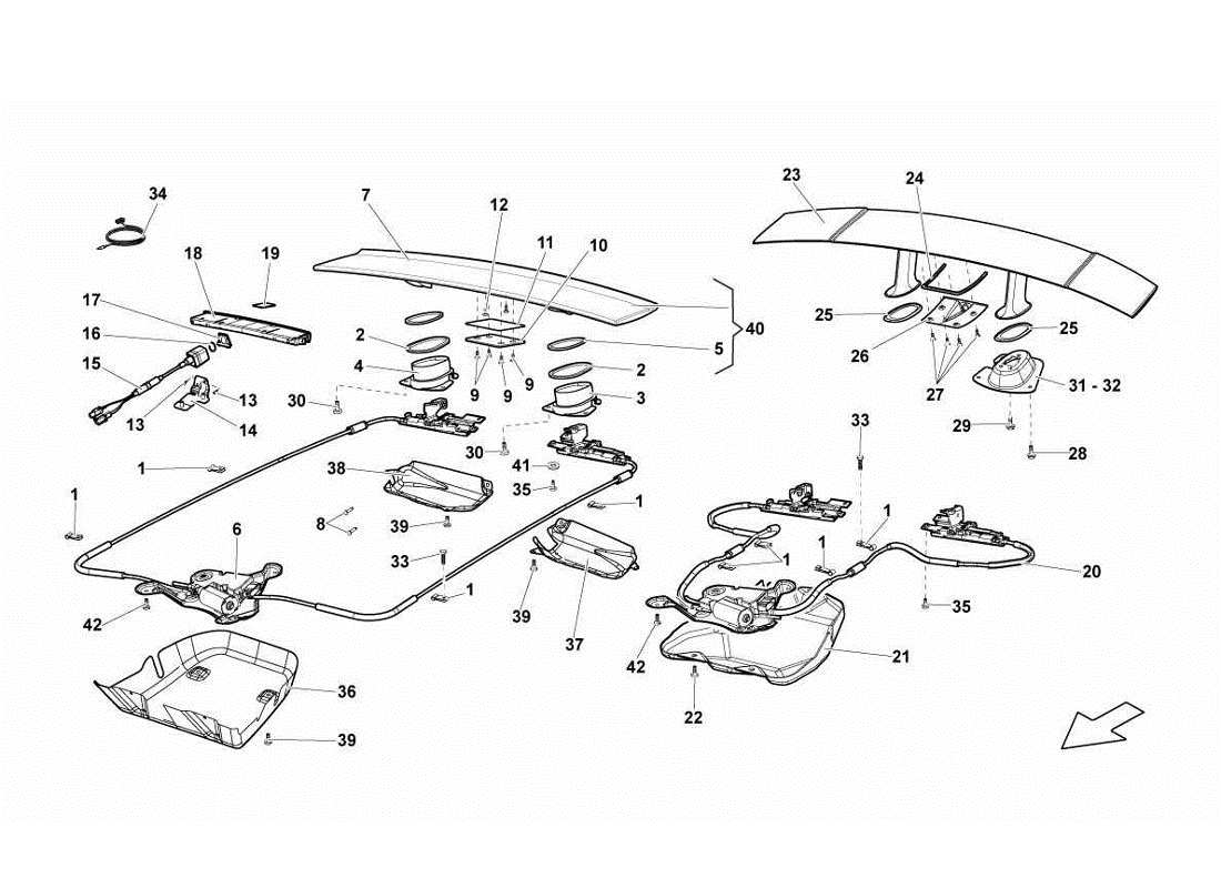 Lamborghini Gallardo LP560-4s update SPOILER Parts Diagram