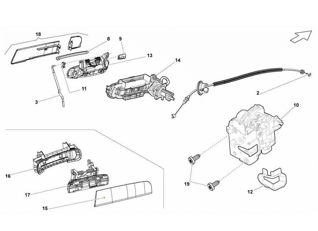 Lamborghini Gallardo LP560-4s update Doors Parts Diagram