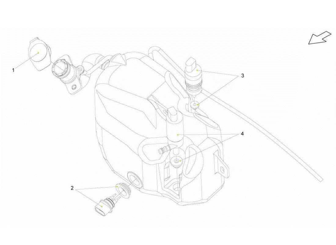 Lamborghini Gallardo LP560-4s update Washer Reservoir Assembly Parts Diagram