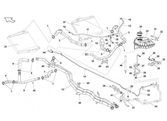 a part diagram from the Lamborghini Gallardo LP560-4s update parts catalogue