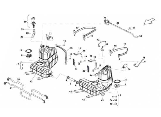 a part diagram from the Lamborghini Gallardo LP560-4s update parts catalogue