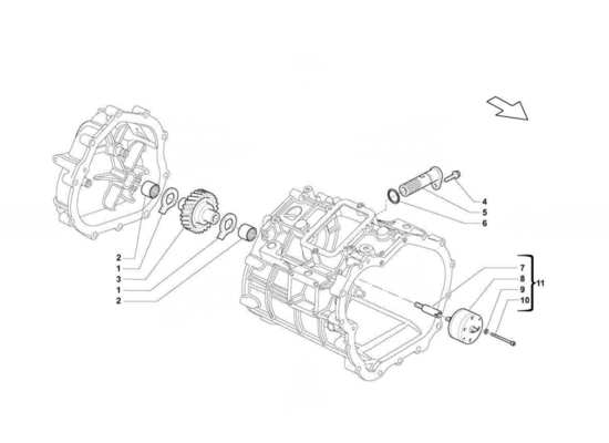 a part diagram from the Lamborghini Gallardo LP560-4s update parts catalogue
