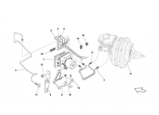 a part diagram from the Lamborghini Gallardo LP560-4s update parts catalogue