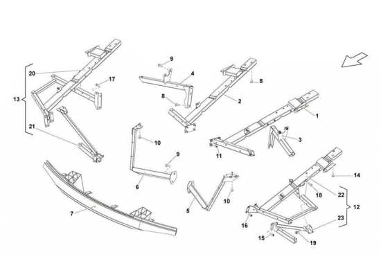 a part diagram from the Lamborghini Gallardo LP560-4s update parts catalogue