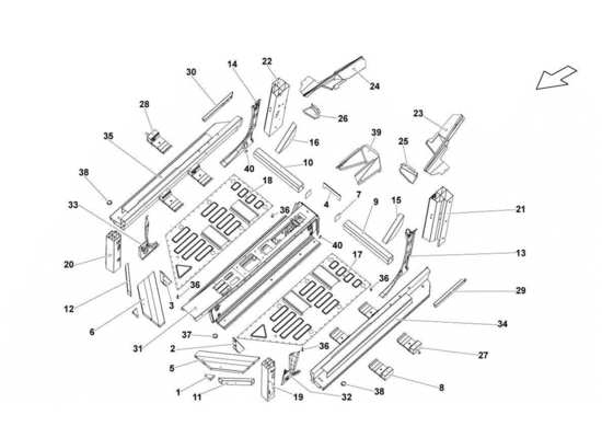 a part diagram from the Lamborghini Gallardo LP560-4s update parts catalogue