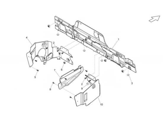 a part diagram from the Lamborghini Gallardo LP560-4s update parts catalogue