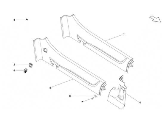 a part diagram from the Lamborghini Gallardo LP560-4s update parts catalogue