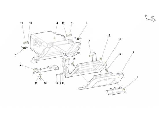 a part diagram from the Lamborghini Gallardo LP560-4s update parts catalogue