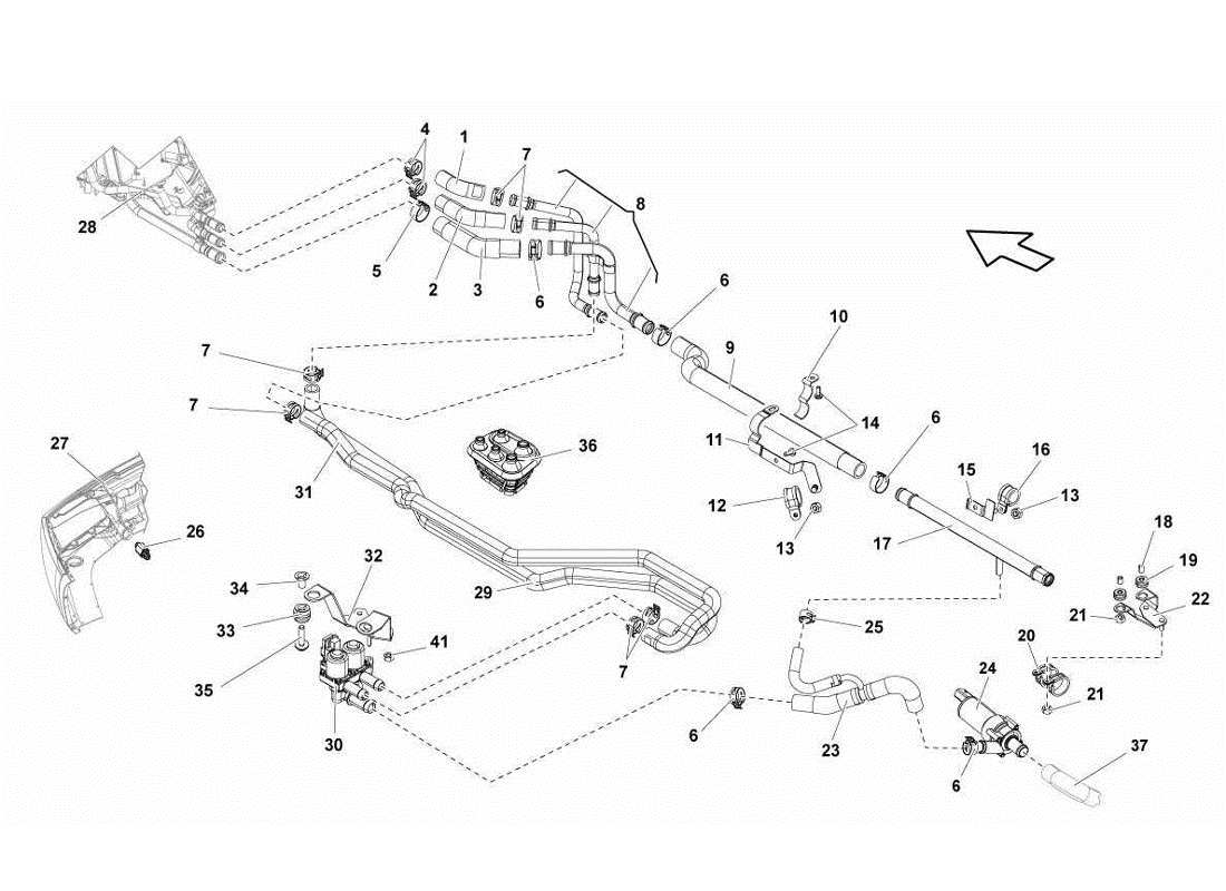 Lamborghini Gallardo LP570-4s Perform air conditioning system Parts Diagram