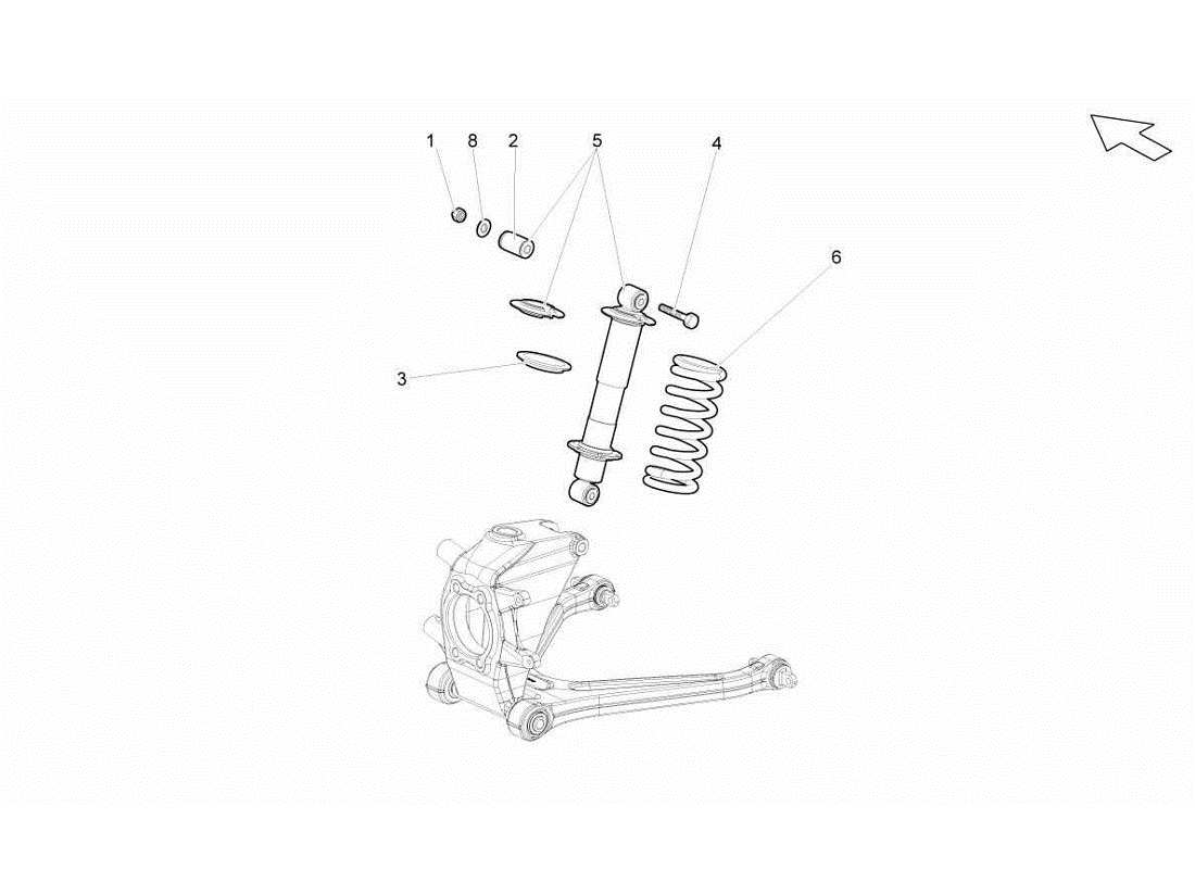 Lamborghini Gallardo LP570-4s Perform Rear Suspension Parts Diagram