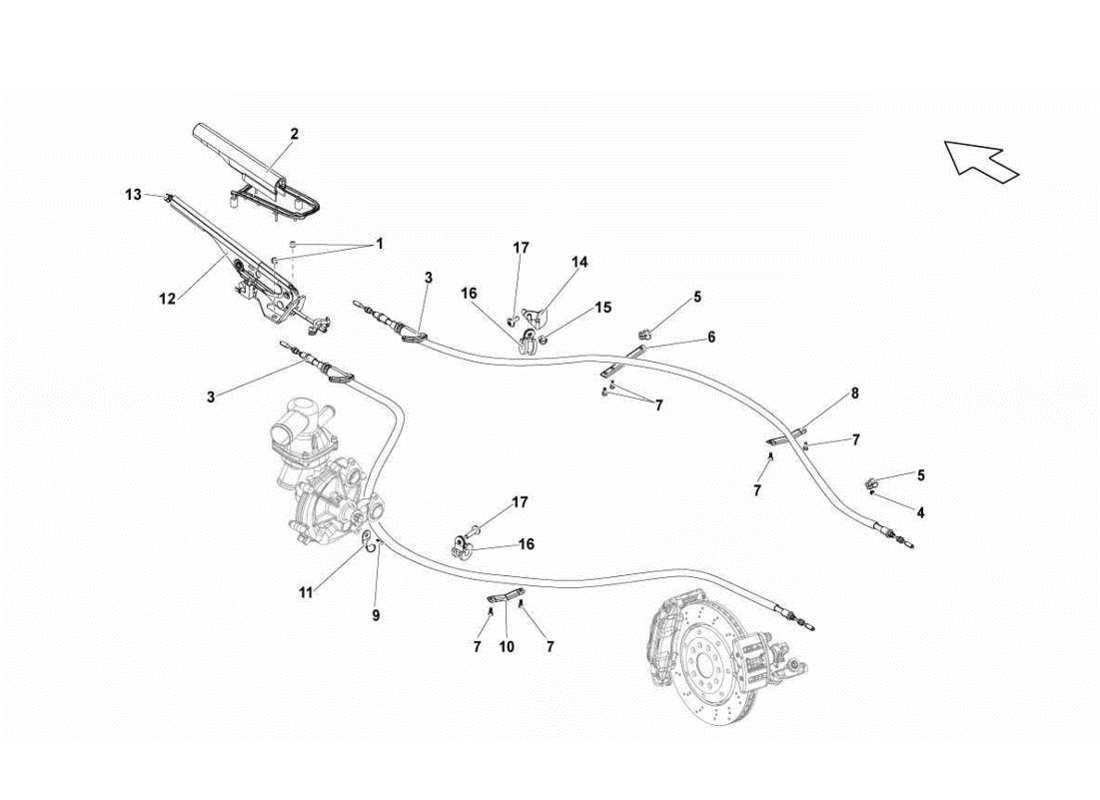 Lamborghini Gallardo LP570-4s Perform Hand brake Parts Diagram