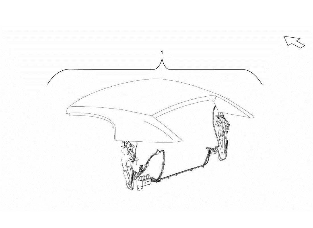 Lamborghini Gallardo LP570-4s Perform Roof Panel Soft Top Parts Diagram