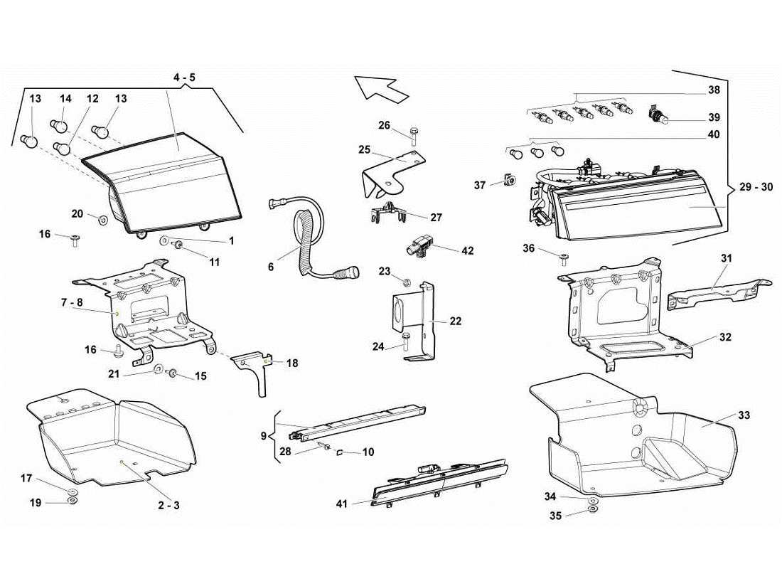 Lamborghini Gallardo LP570-4s Perform Lights Parts Diagram