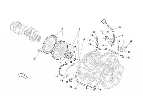 a part diagram from the Lamborghini Gallardo LP570-4s Perform parts catalogue