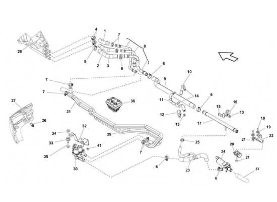 a part diagram from the Lamborghini Gallardo LP570-4s Perform parts catalogue