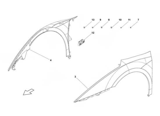 a part diagram from the Lamborghini Gallardo parts catalogue