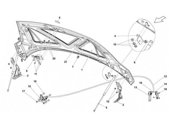 a part diagram from the Lamborghini Gallardo LP570-4s Perform parts catalogue