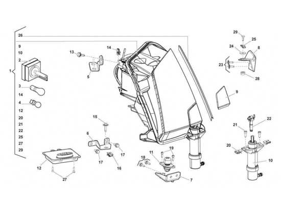 a part diagram from the Lamborghini Gallardo LP570-4s Perform parts catalogue