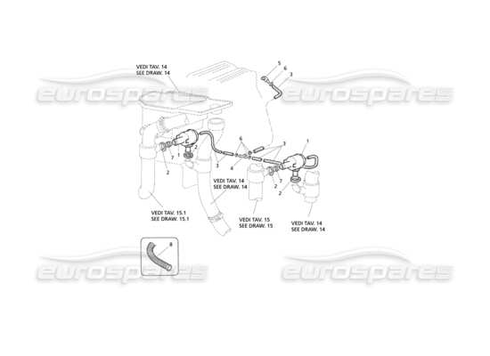 a part diagram from the Maserati Quattroporte (1996-2001) parts catalogue