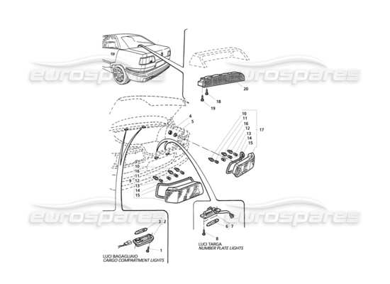 a part diagram from the Maserati Quattroporte (1996-2001) parts catalogue