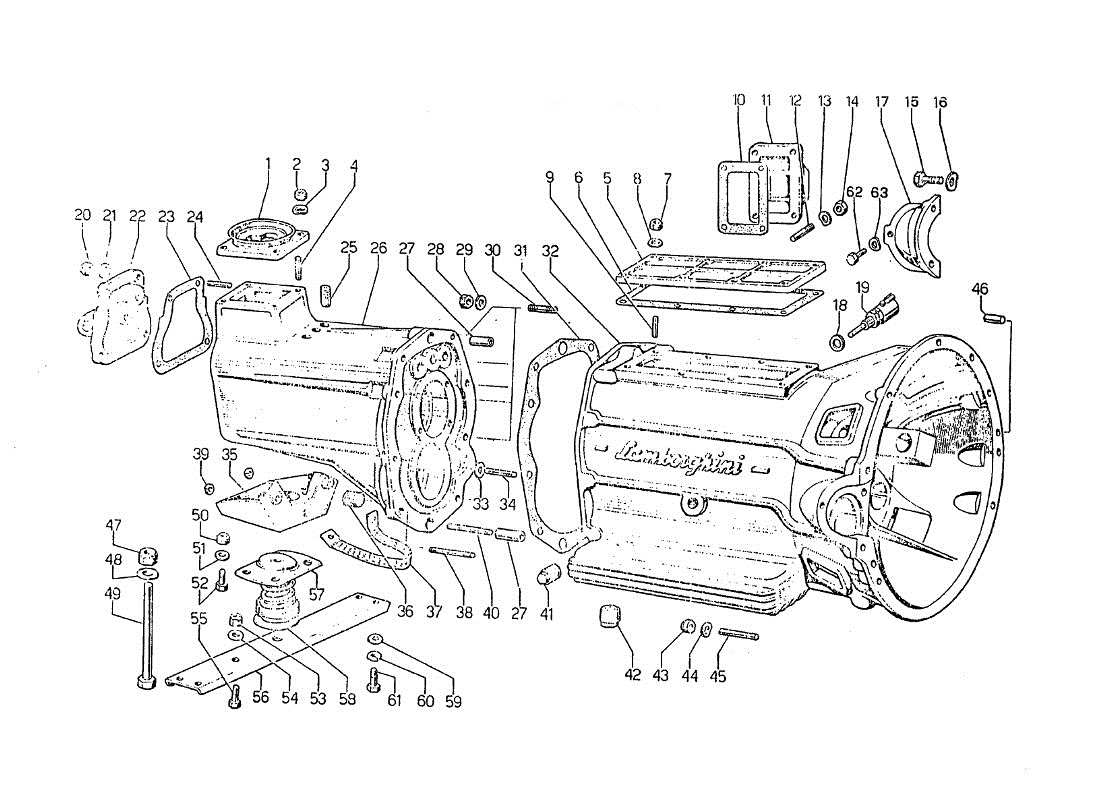 Lamborghini Jarama SCATOLA CAMBIO Parts Diagram