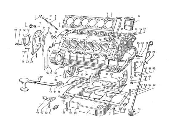 a part diagram from the Lamborghini Jarama parts catalogue