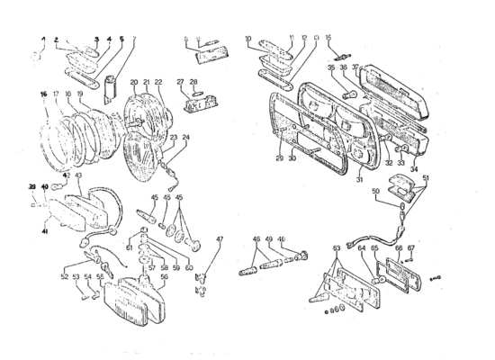 a part diagram from the Lamborghini Jarama parts catalogue