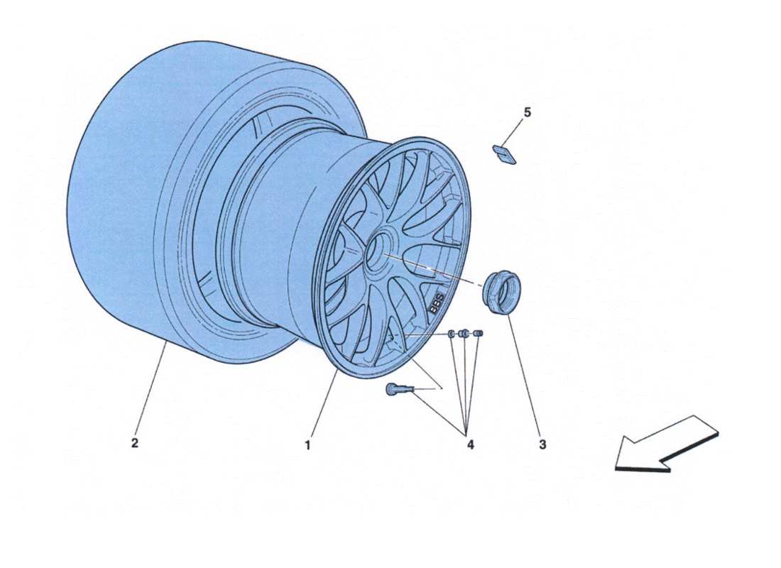 Ferrari 458 Challenge Wheels Parts Diagram