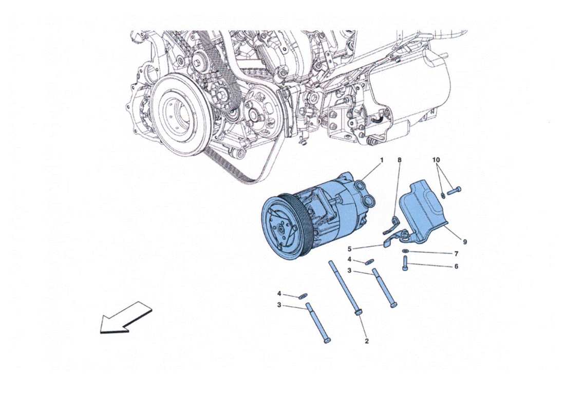 Ferrari 458 Challenge Air Conditioning Pump Parts Diagram