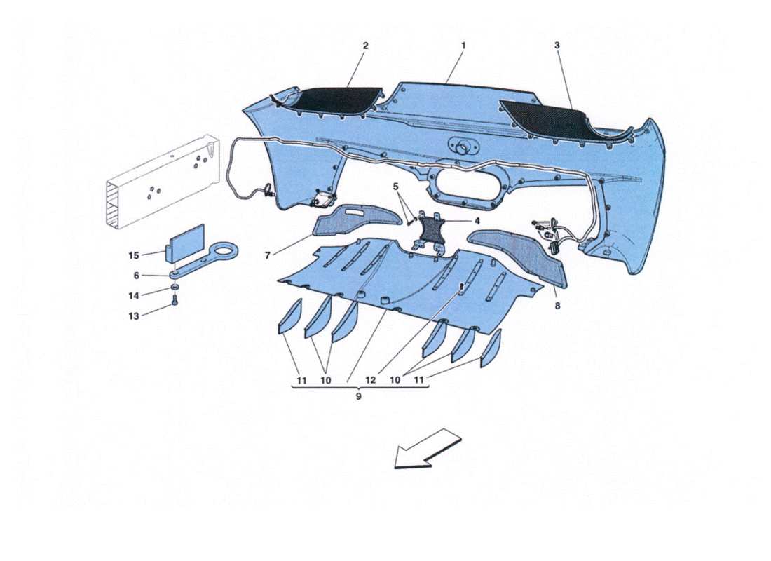 Ferrari 458 Challenge PARAURTI POSTERIORE Parts Diagram