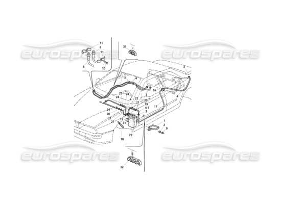 a part diagram from the Maserati Quattroporte (1996-2001) parts catalogue