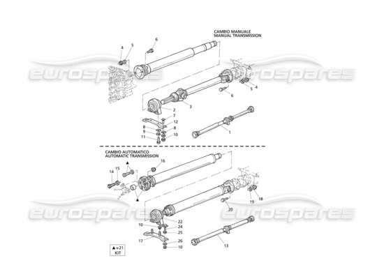 a part diagram from the Maserati Quattroporte (1996-2001) parts catalogue