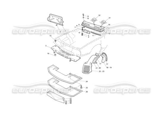 a part diagram from the Maserati Quattroporte (1996-2001) parts catalogue