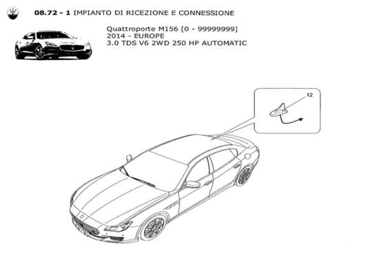 a part diagram from the Maserati Quattroporte M156 (2014 onwards) parts catalogue