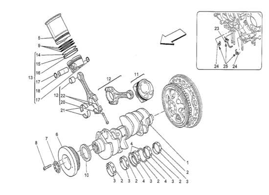 a part diagram from the Maserati Quattroporte M156 (2014 onwards) parts catalogue