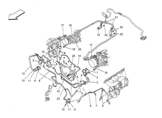 a part diagram from the Maserati Quattroporte M156 (2014 onwards) parts catalogue