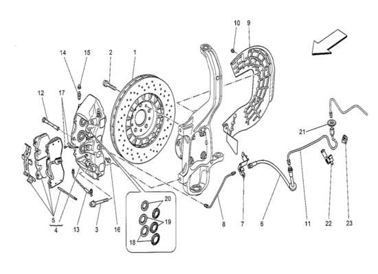 a part diagram from the Maserati Quattroporte M156 (2014 onwards) parts catalogue