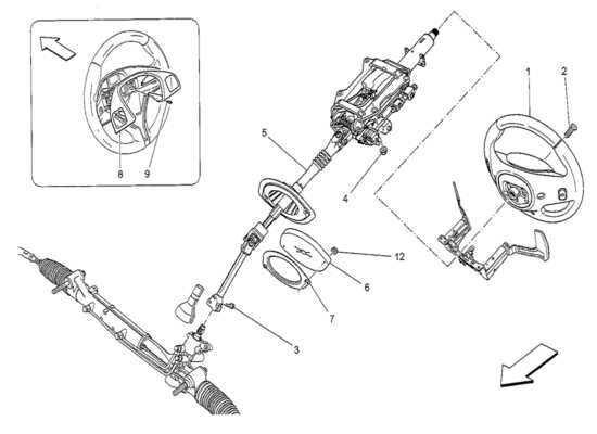 a part diagram from the Maserati Quattroporte M156 (2014 onwards) parts catalogue