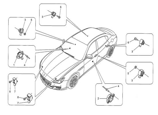 a part diagram from the Maserati Quattroporte M156 (2014 onwards) parts catalogue