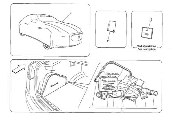 a part diagram from the Maserati Quattroporte M156 (2014 onwards) parts catalogue