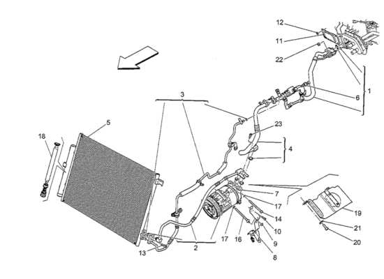 a part diagram from the Maserati Quattroporte M156 (2014 onwards) parts catalogue