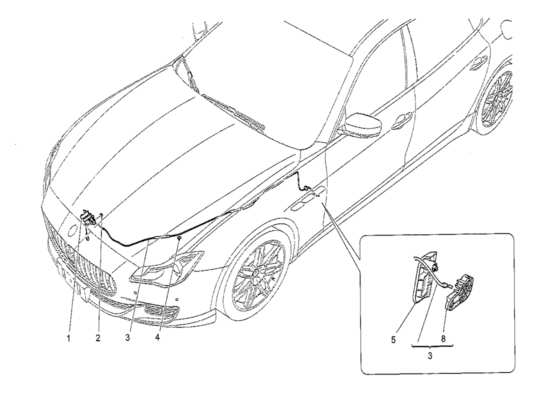 a part diagram from the Maserati Quattroporte M156 (2014 onwards) parts catalogue
