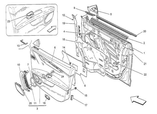 a part diagram from the Maserati Quattroporte M156 (2014 onwards) parts catalogue