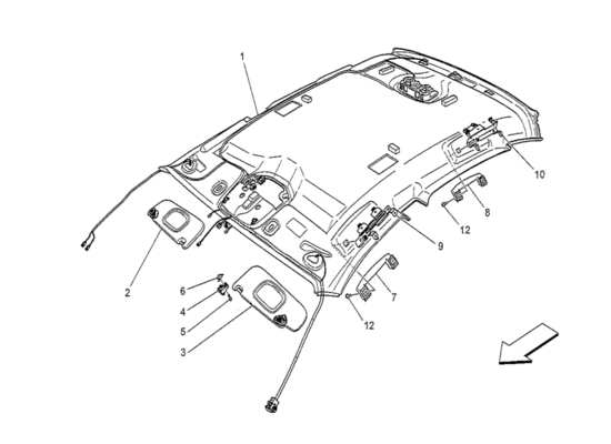 a part diagram from the Maserati Quattroporte M156 (2014 onwards) parts catalogue