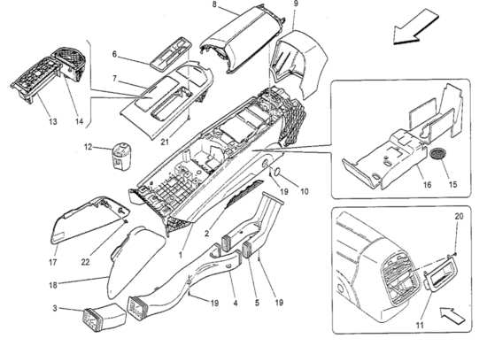 a part diagram from the Maserati Quattroporte M156 (2014 onwards) parts catalogue