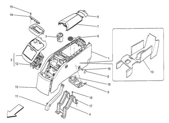 a part diagram from the Maserati Quattroporte M156 (2014 onwards) parts catalogue