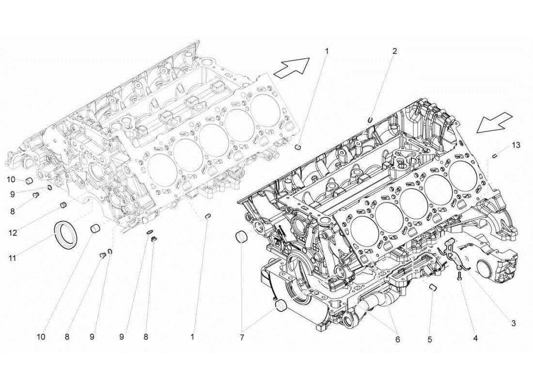 Lamborghini Gallardo STS II SC crankcase Parts Diagram