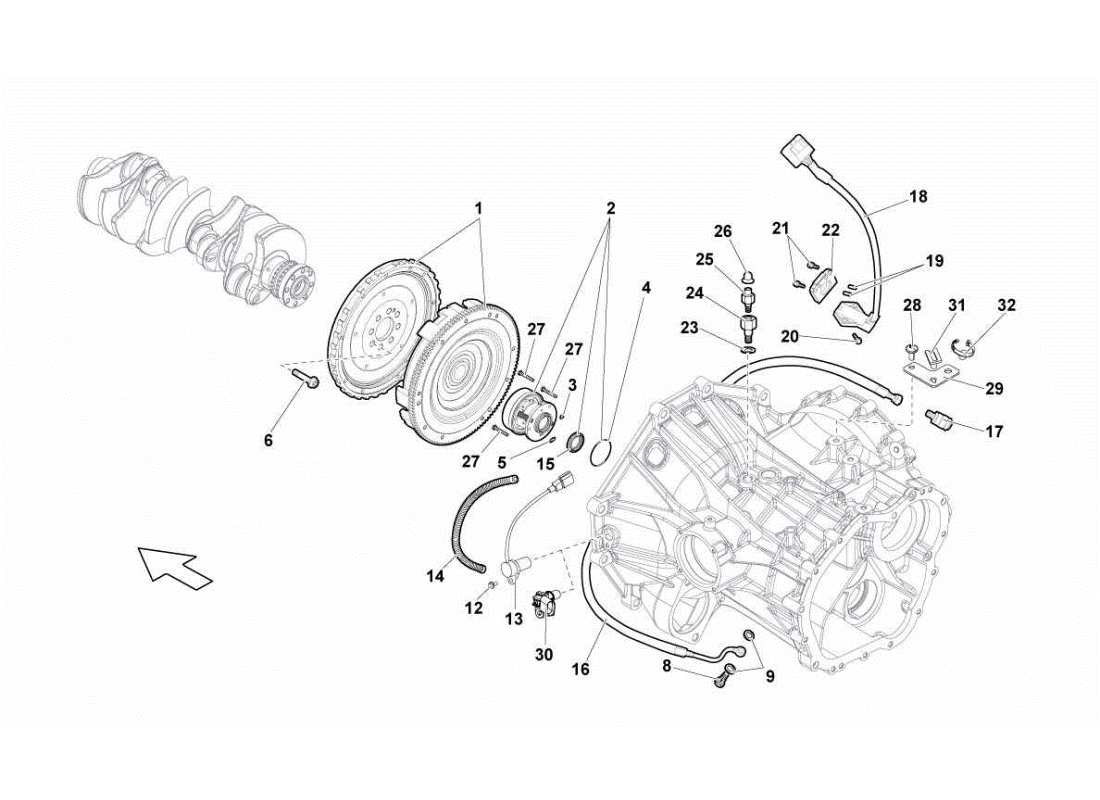 Lamborghini Gallardo STS II SC Clutch (e-gear) Parts Diagram