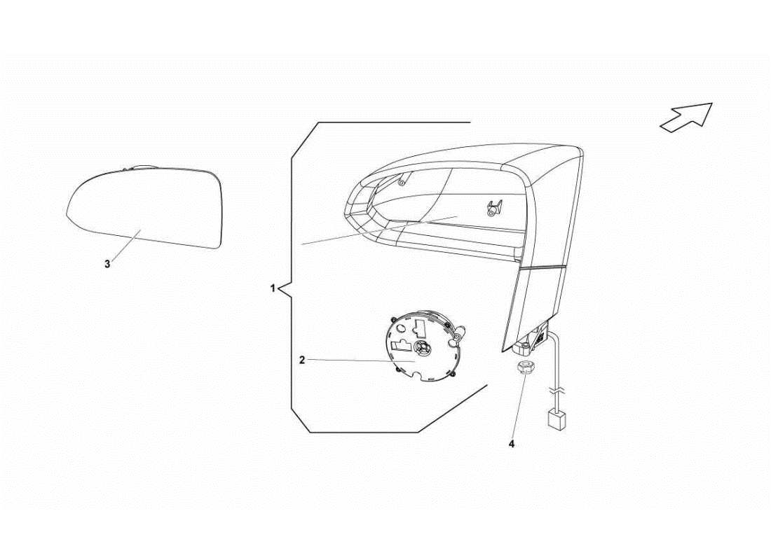 Lamborghini Gallardo STS II SC Exterior Rearview Mirror Parts Diagram