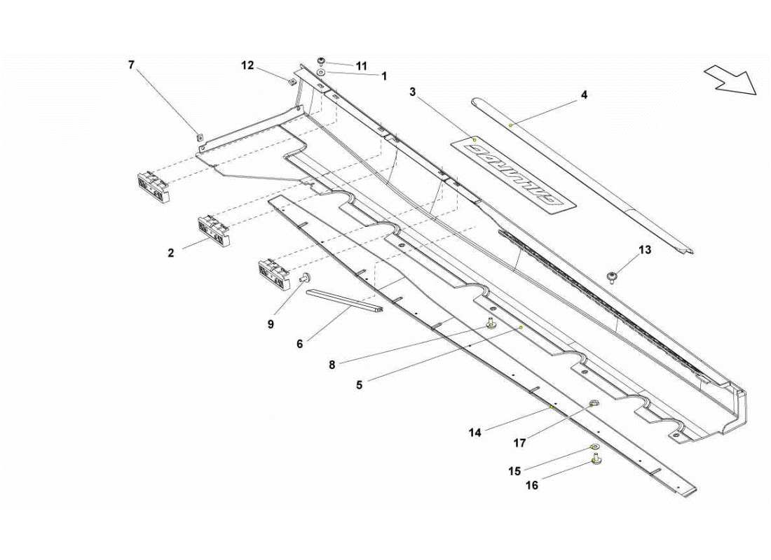 Lamborghini Gallardo STS II SC External Side Member Parts Diagram